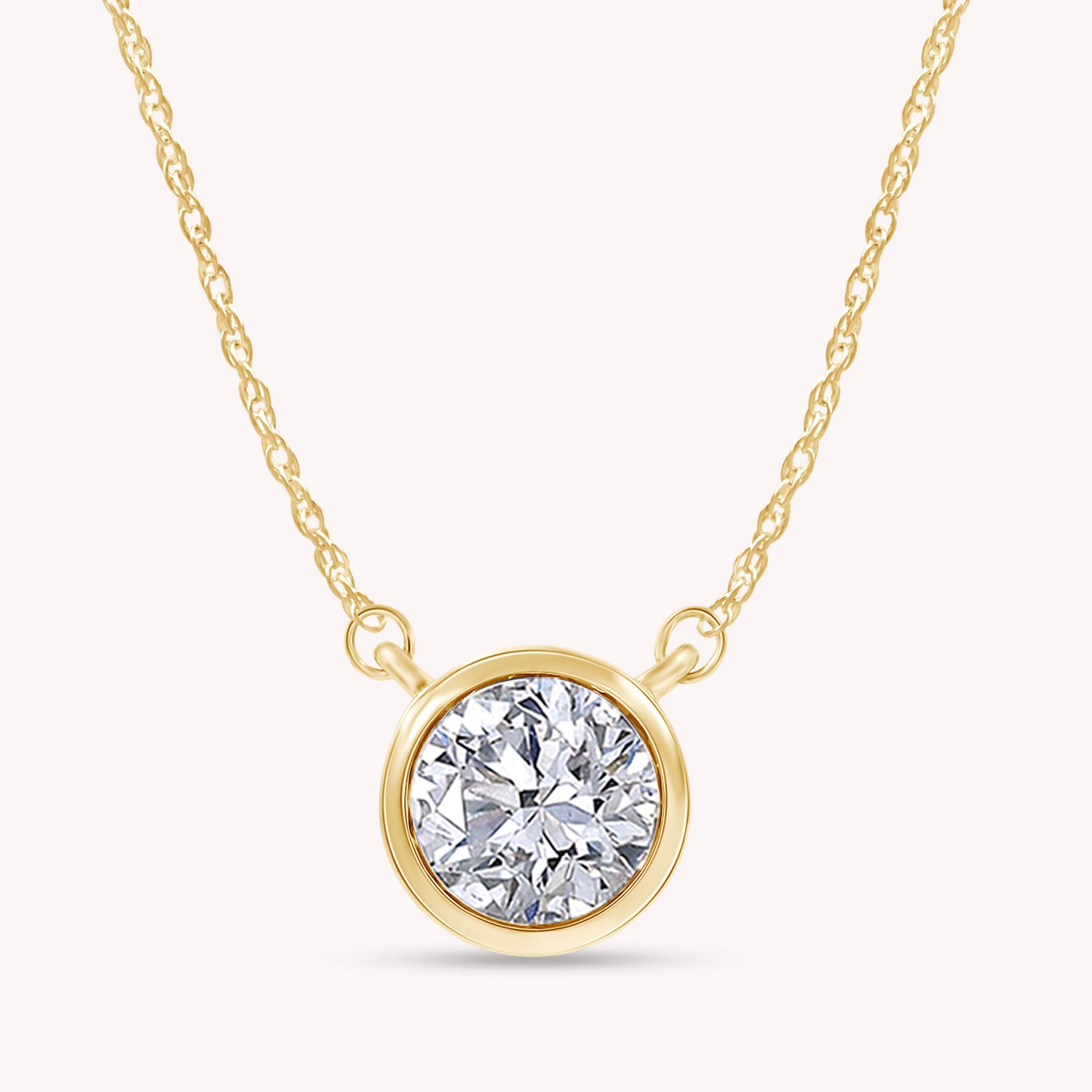 Solitaire 1.00 Carat Lab-Grown Diamond Pendant Necklace