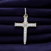 Black & White Lab Created Moissanite Jesus Christ Reversable Pendant