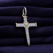 Black & White Lab Created Moissanite Jesus Christ Reversable Pendant