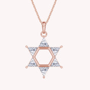 Star of David Pendant Necklace studded with Cubic Zirconia