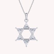 Star of David Pendant Necklace studded with Cubic Zirconia
