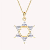 Star of David Pendant Necklace studded with Cubic Zirconia