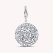 Round Shape Lab Grown Diamond Shri Ganesh Charm Pendant