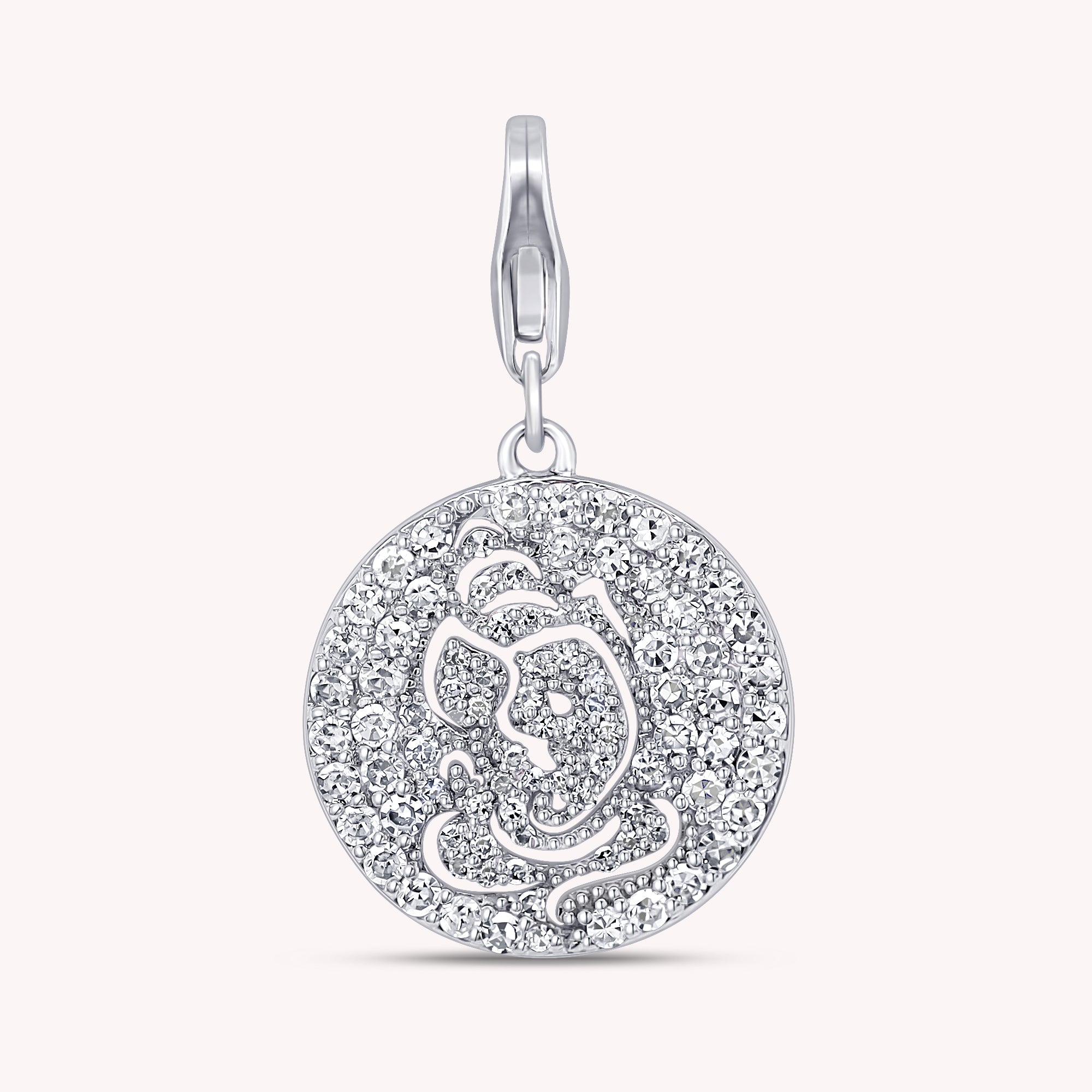 Round Shape Lab Grown Diamond Shri Ganesh Charm Pendant