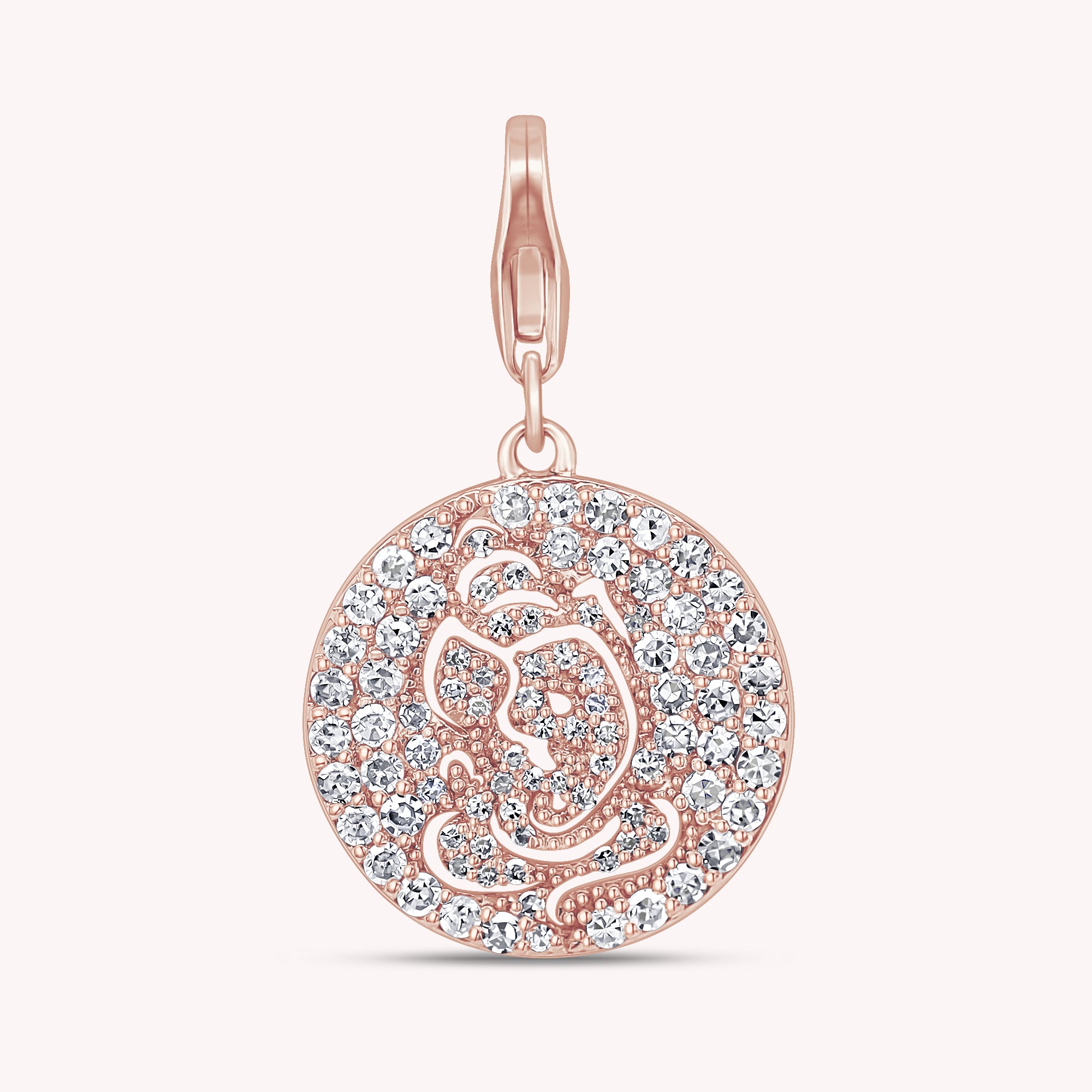Round Shape Lab Grown Diamond Shri Ganesh Charm Pendant