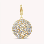 Round Shape Lab Grown Diamond Shri Ganesh Charm Pendant