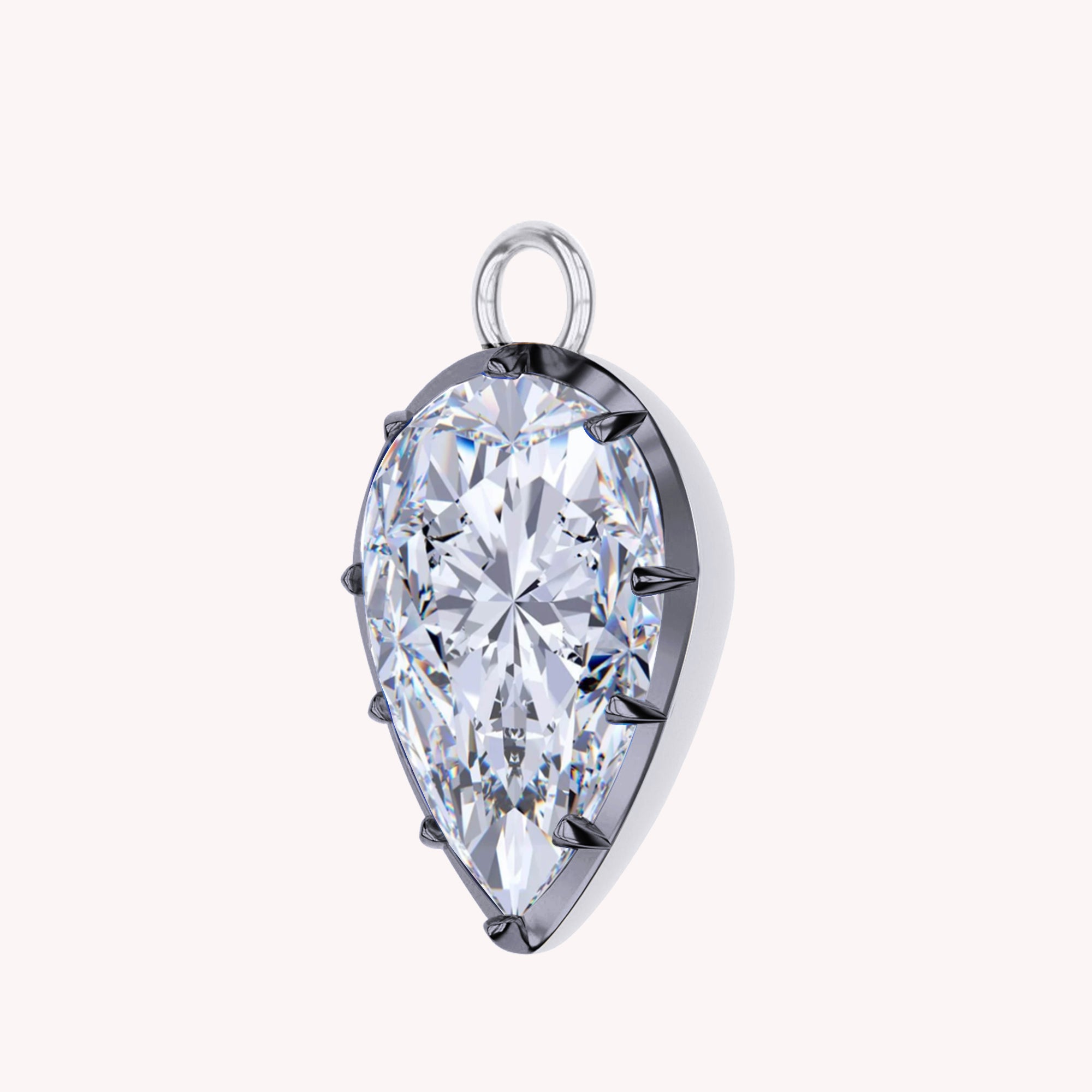 Pear Shape Lab Created Moissanite Two Tone Pendant