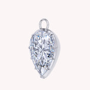 Pear Shape Lab Created Moissanite Two Tone Pendant