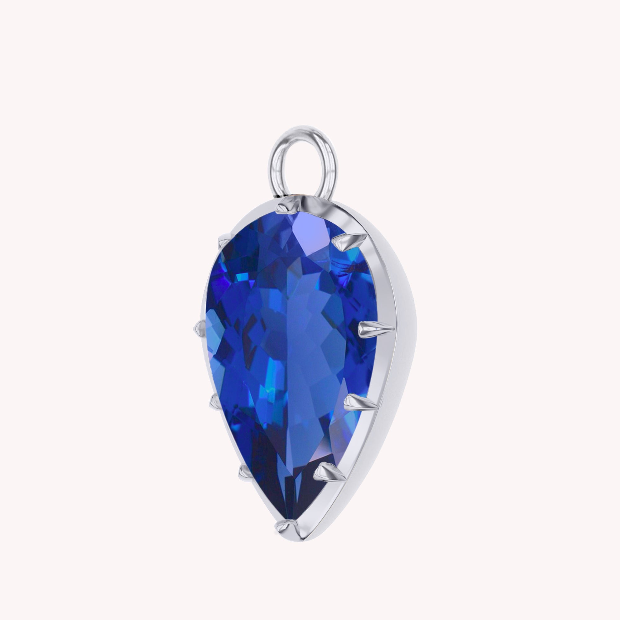 Pear Shape Lab Grown Gemstone Two Tone Pendant