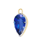 Pear Shape Lab Grown Gemstone Two Tone Pendant