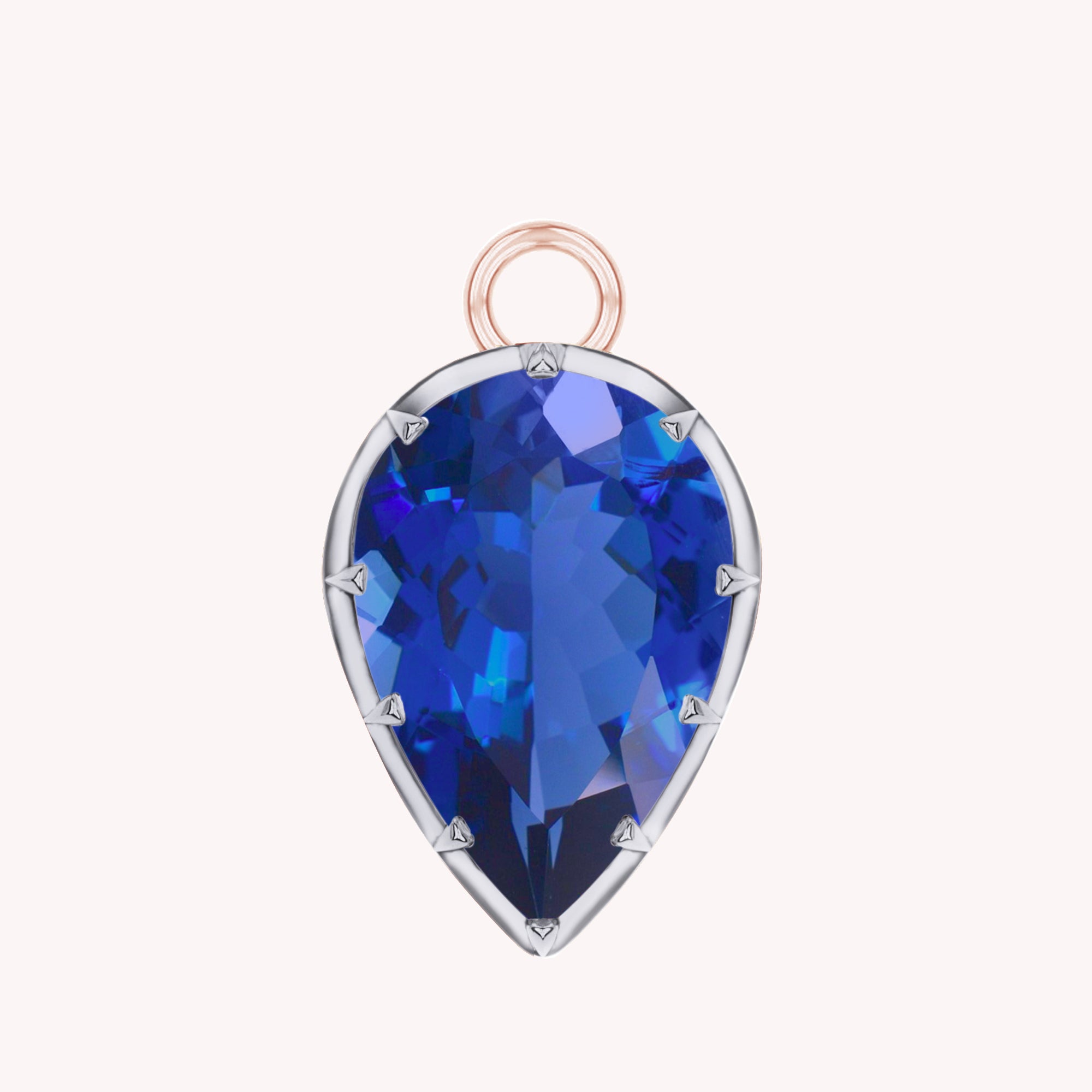 Pear Shape Lab Grown Gemstone Two Tone Pendant