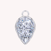 Pear Shape Lab Created Moissanite Two Tone Pendant