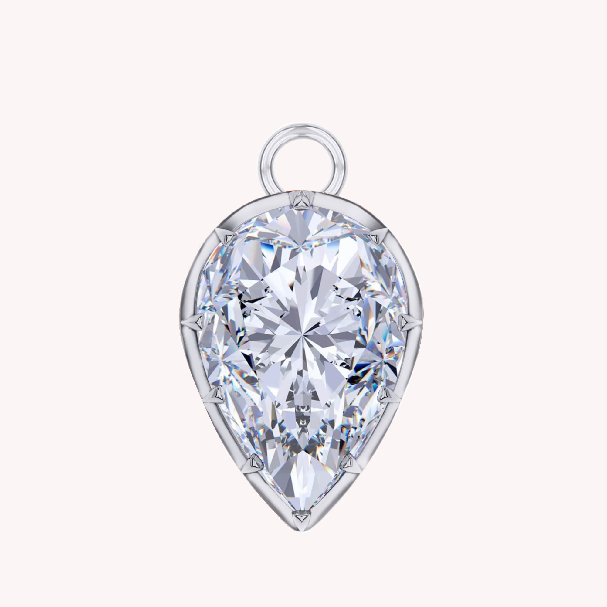 Pear Shape Lab Created Moissanite Two Tone Pendant