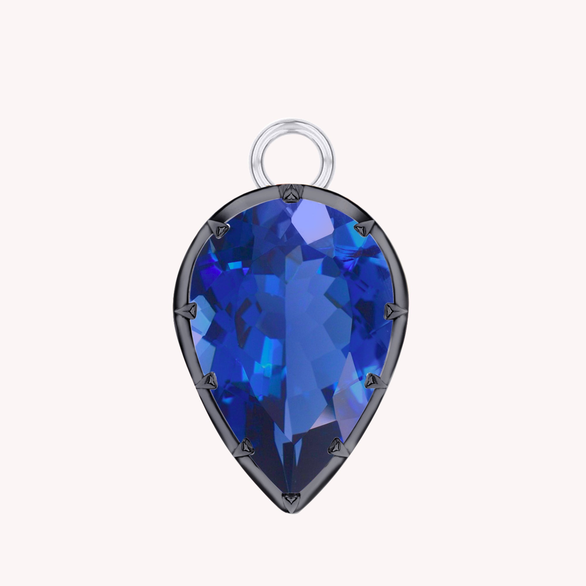 Pear Shape Lab Grown Gemstone Two Tone Pendant