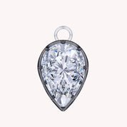 Pear Shape Lab Created Moissanite Two Tone Pendant