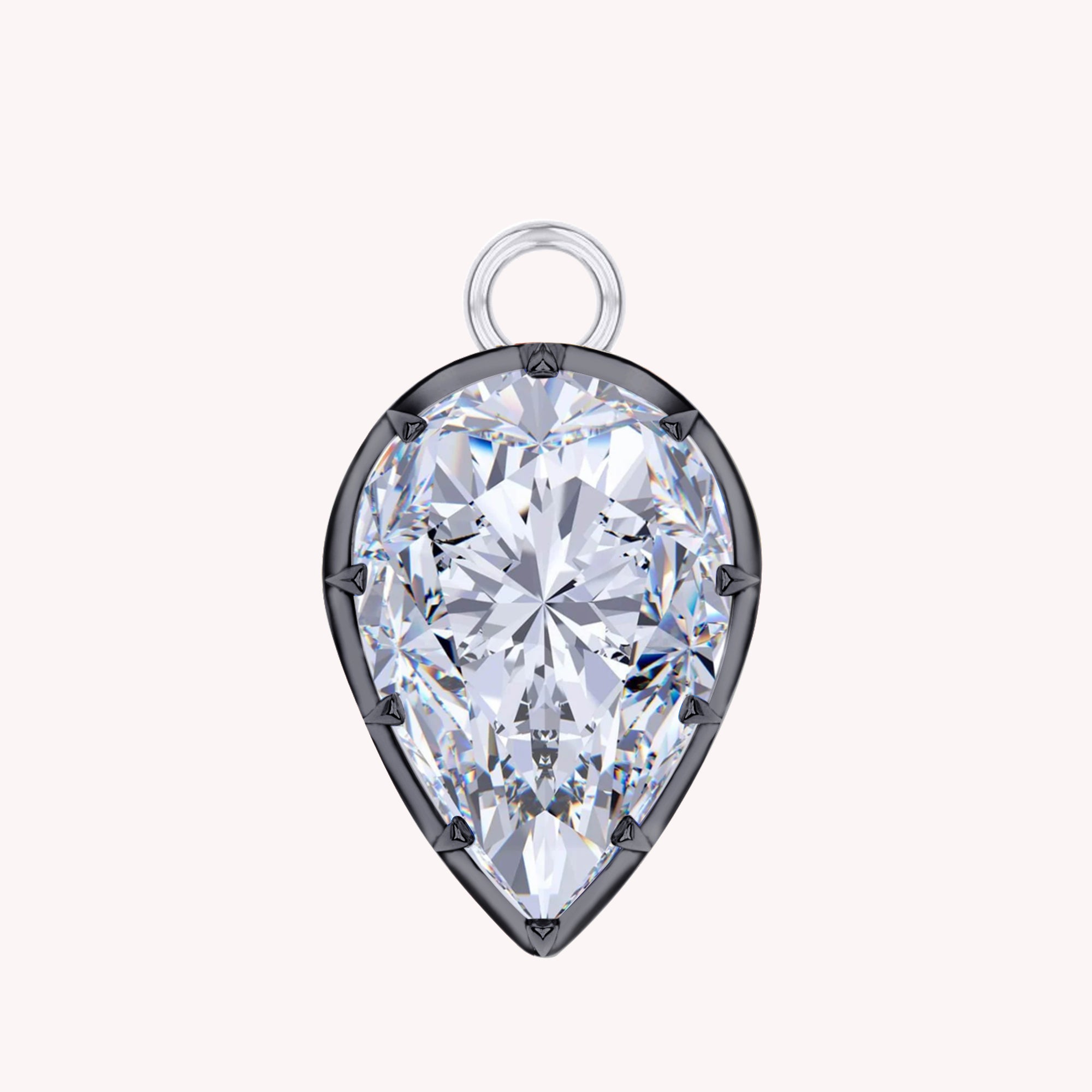 Pear Shape Lab Created Moissanite Two Tone Pendant
