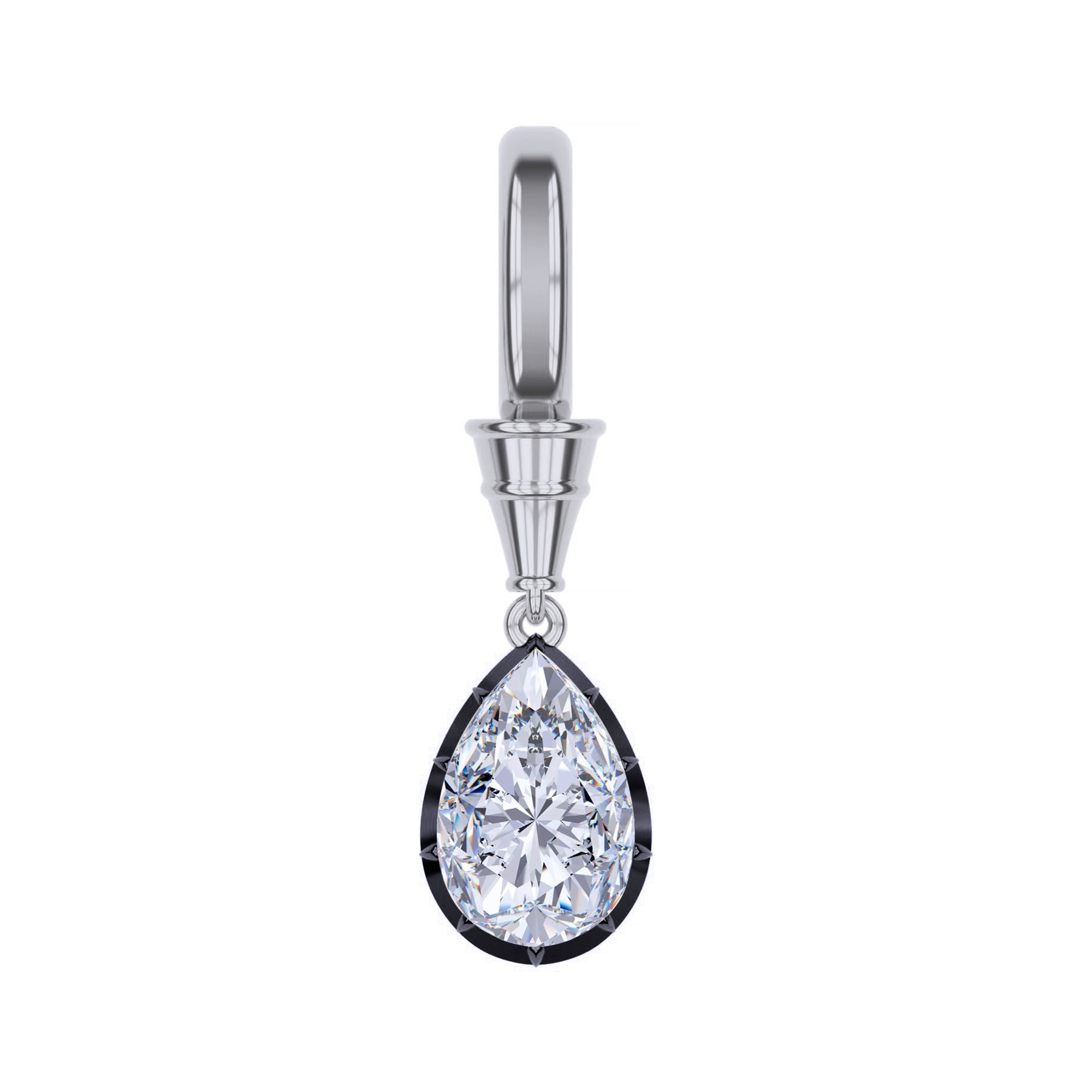 Solitaire Charm Two Tone Pendant Multi Shape 3.00 Carat Lab Created Moissanite