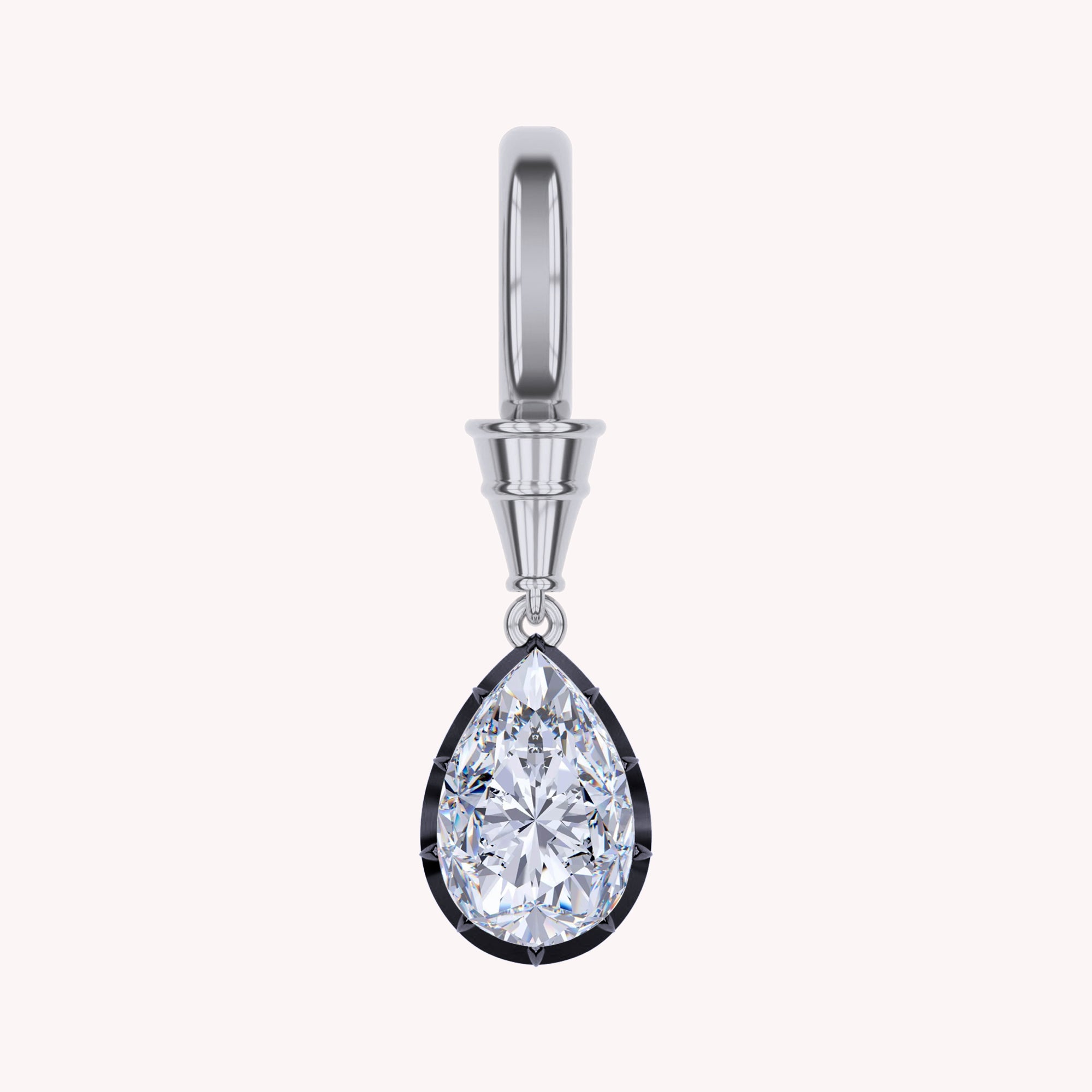 Solitaire Charm Two Tone Pendant Multi Shape 3.00 Carat Lab Created Moissanite