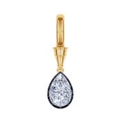 Solitaire Charm Two Tone Pendant Multi Shape 3.00 Carat Lab Created Moissanite