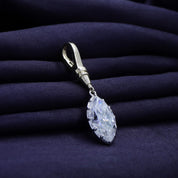 Solitaire Charm Two Tone Pendant Marquise Shape 4.00 Carat Lab Created Moissanite
