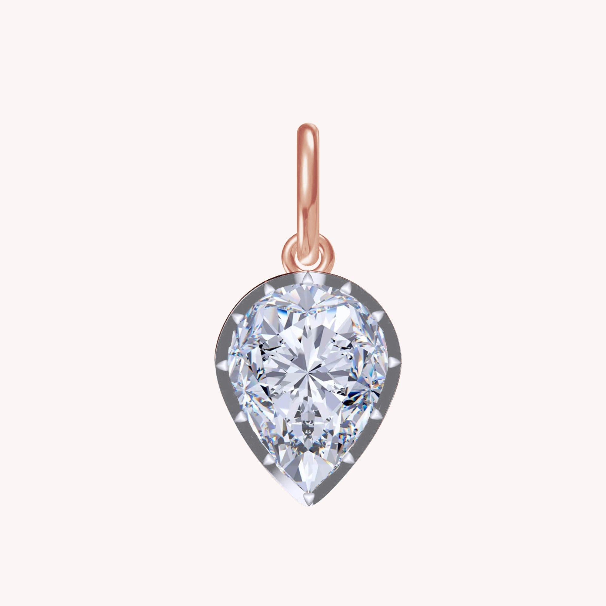 Lab Created Moissanite Pear Shape 11.20 Carat Georgian Pendant