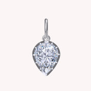 Lab Created Moissanite Pear Shape 11.20 Carat Georgian Pendant