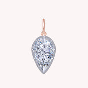 Lab Created Moissanite Pear Shape 25.00 Carat Georgian Pendant