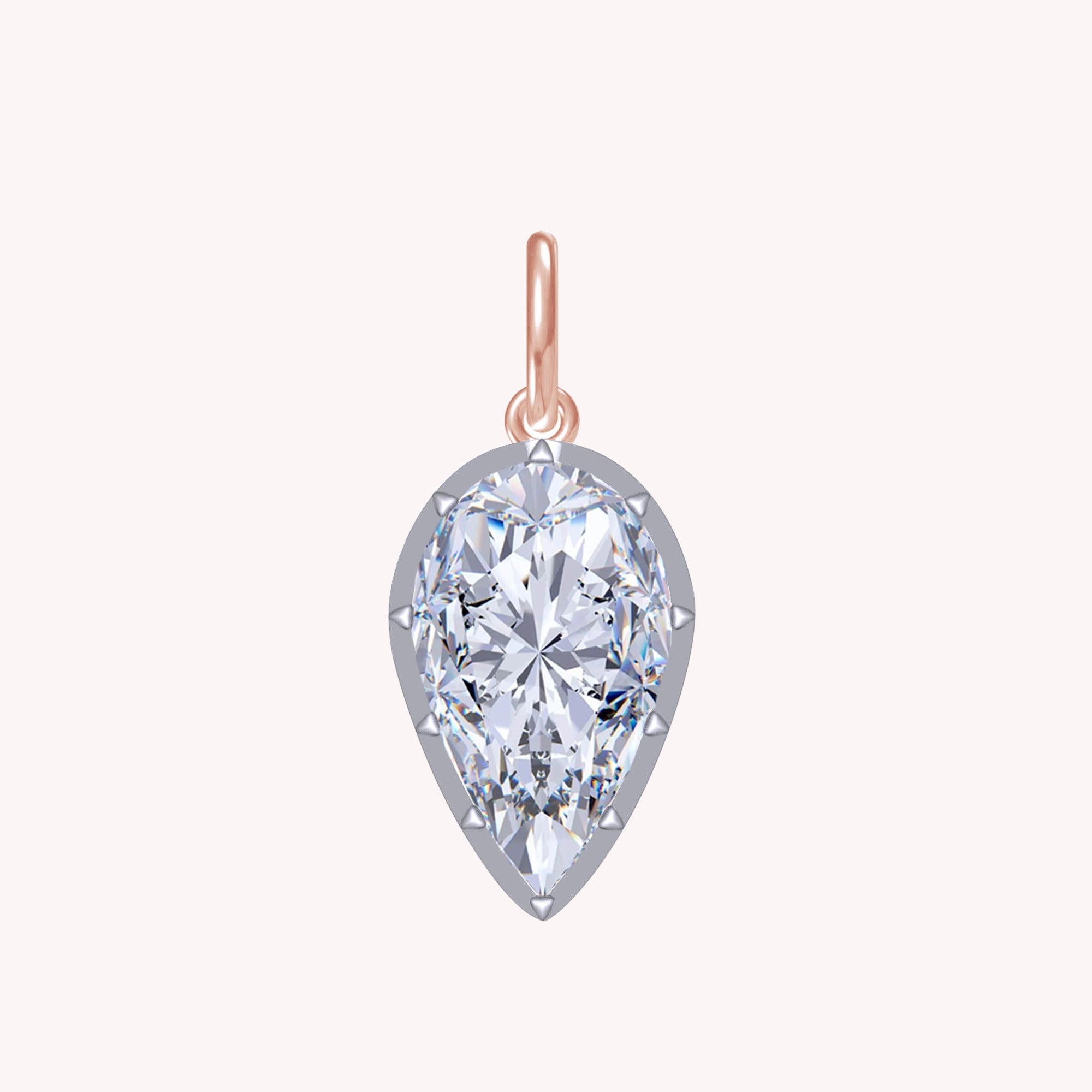 Lab Created Moissanite Pear Shape 25.00 Carat Georgian Pendant