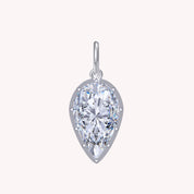 Lab Created Moissanite Pear Shape 25.00 Carat Georgian Pendant