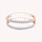 0.25 Carat Moissanite Enhancer Half Eternity Stackable Ring for Women in 10k Solid Gold