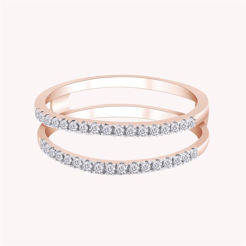 0.25 Carat Moissanite Enhancer Half Eternity Stackable Ring for Women in 10k Solid Gold