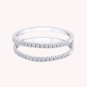 0.25 Carat Moissanite Enhancer Half Eternity Stackable Ring for Women in 10k Solid Gold