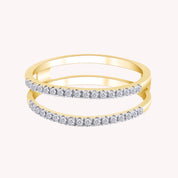0.25 Carat Moissanite Enhancer Half Eternity Stackable Ring for Women in 10k Solid Gold