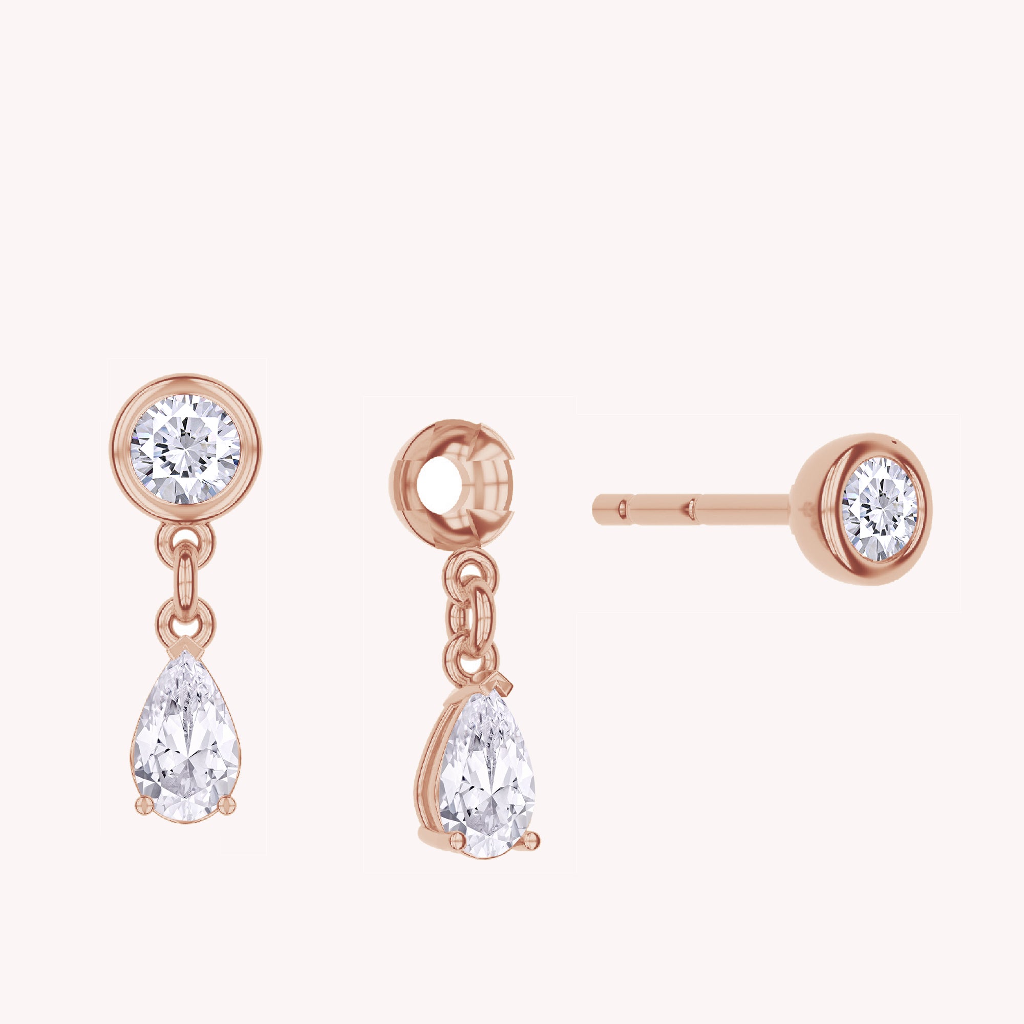 Lab Grown Diamond Stud Drop Earrings