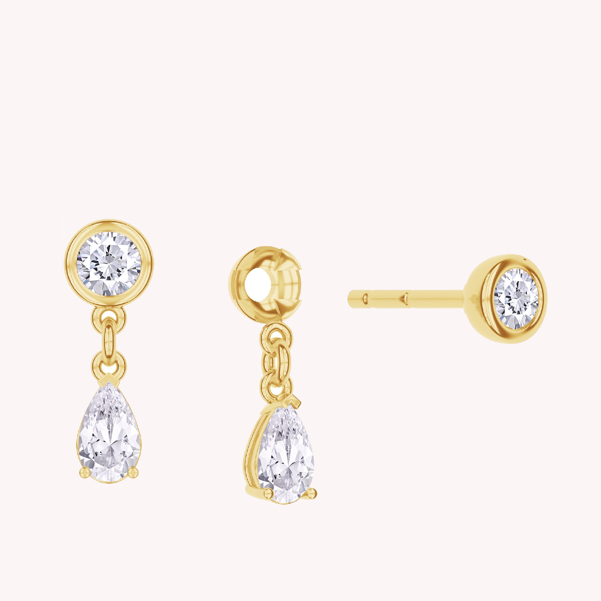 Lab Grown Diamond Stud Drop Earrings