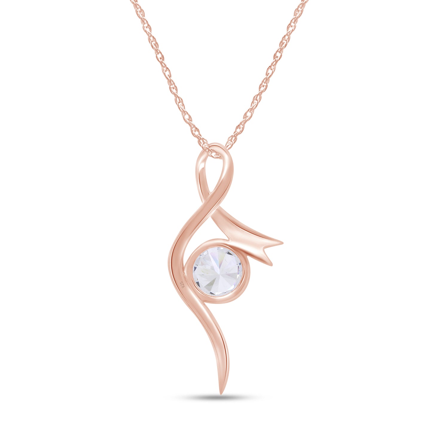 1 Carat 6.5MM Round Cut Lab Created Moissanite Diamond Infinity Pendant Necklace In 925 Sterling Silver (1 Cttw)