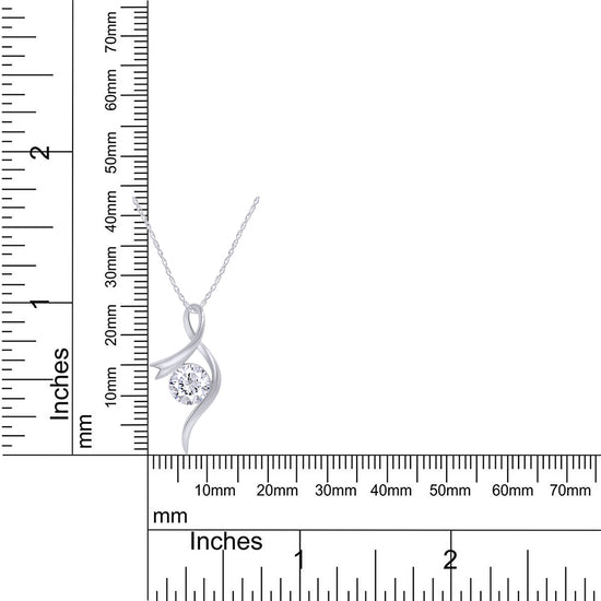 1 Carat 6.5MM Round Cut Lab Created Moissanite Diamond Infinity Pendant Necklace In 925 Sterling Silver (1 Cttw)