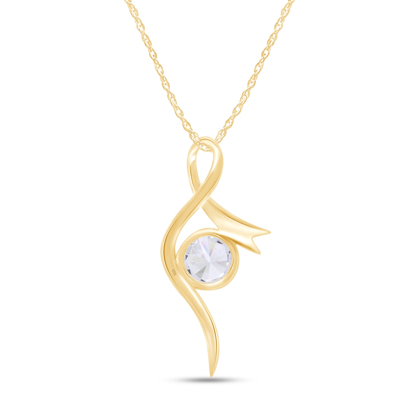 1 Carat 6.5MM Round Cut Lab Created Moissanite Diamond Infinity Pendant Necklace In 925 Sterling Silver (1 Cttw)