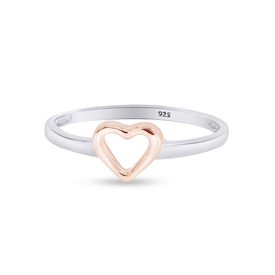 Open Heart Stackable Ring For Women In 925 Sterling Silver