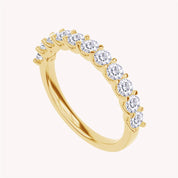 Round Shape 1.00 Carat Lab Grown Diamond Half Eternity Ring