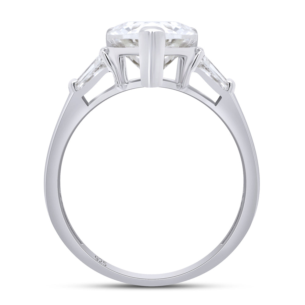 
                      
                        2 Carat Heart & Tapered Baguette Cut Lab Created Moissanite Diamond Promise Ring In 925 Sterling Silver
                      
                    