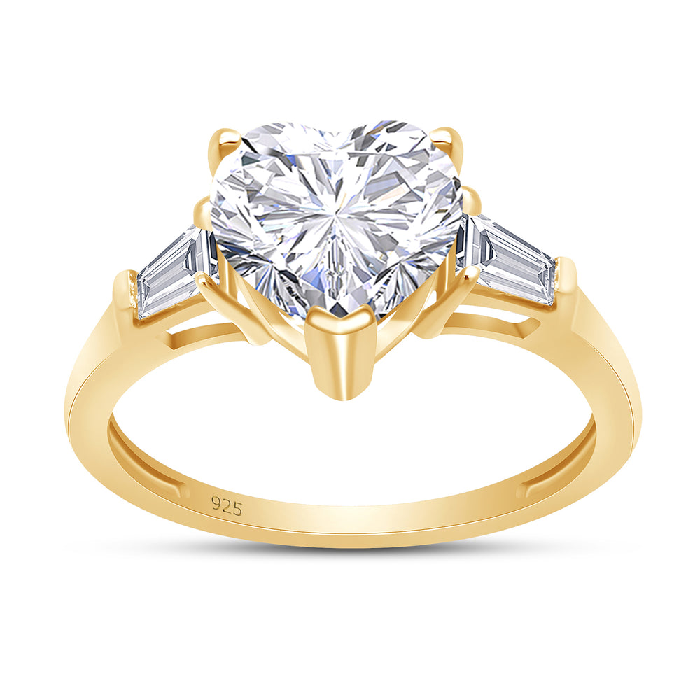 
                      
                        2 Carat Heart & Tapered Baguette Cut Lab Created Moissanite Diamond Promise Ring In 925 Sterling Silver
                      
                    