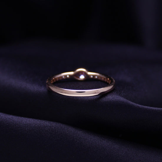 EGL Certified Lab Grown Diamond Multi Shape/Color Bezel Set Half-Eternity Engagement Ring For Women In 14K Solid Rose Gold