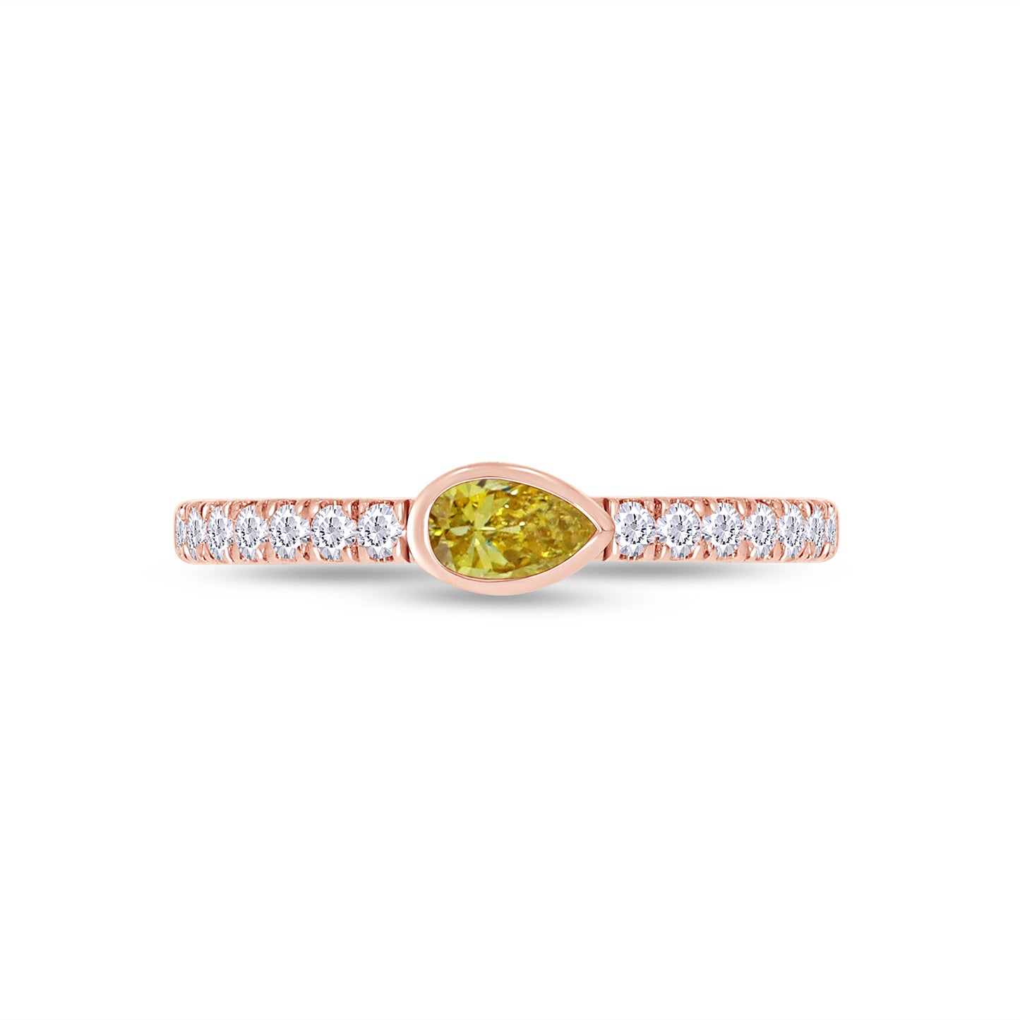 IGI Certified Lab Grown Diamond Multi Shape/Color Bezel Set Half-Eternity Engagement Ring For Women In 10K Solid Rose Gold