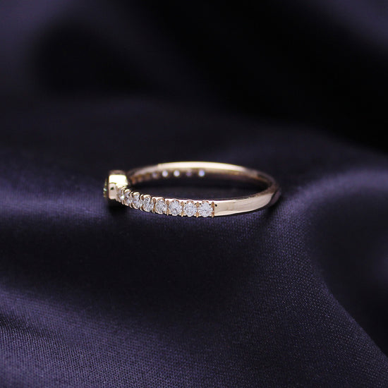 IGI Certified Lab Grown Diamond Multi Shape/Color Bezel Set Half-Eternity Engagement Ring For Women In 10K Solid Rose Gold