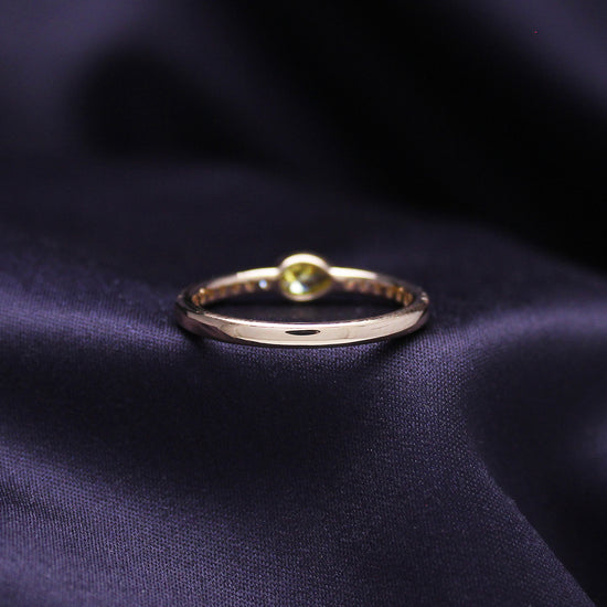 EGL Certified Lab Grown Diamond Multi Shape/Color Bezel Set Half-Eternity Engagement Ring For Women In 14K Solid Yellow Gold