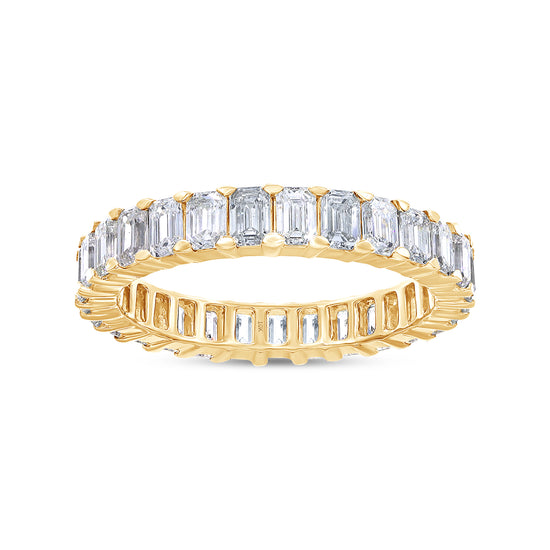 Load image into Gallery viewer, 2.40 Carat Emerald Cut IGI Certified Lab Grown Diamond Full Eternity Stackable Wedding Band Ring For Women In 10K Or 14K Solid Gold
