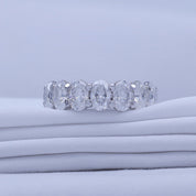 Full Eternity Oval Shape Ring In Lab Created Moissanite