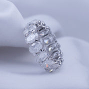 Full Eternity Oval Shape Ring In Lab Created Moissanite