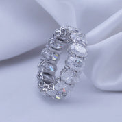 Full Eternity Oval Shape Ring In Lab Created Moissanite